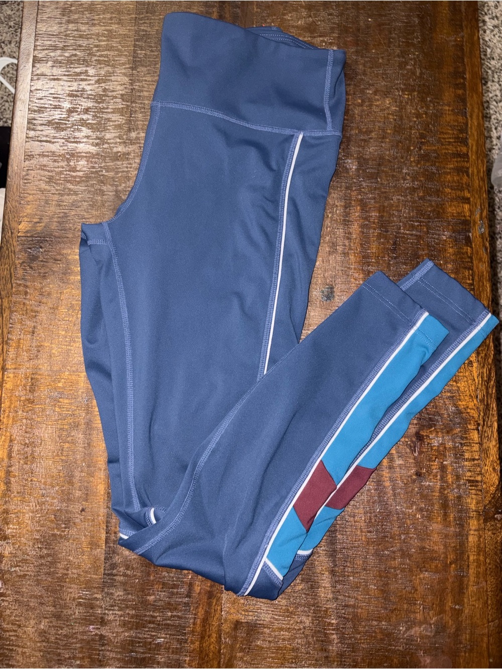 Volcom Navy Leggings with Teal and Maroon Accents